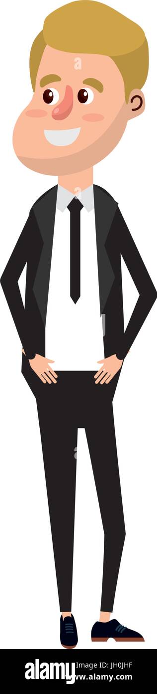 happy groom with hairstyle and elegant suit Stock Vector Image & Art ...