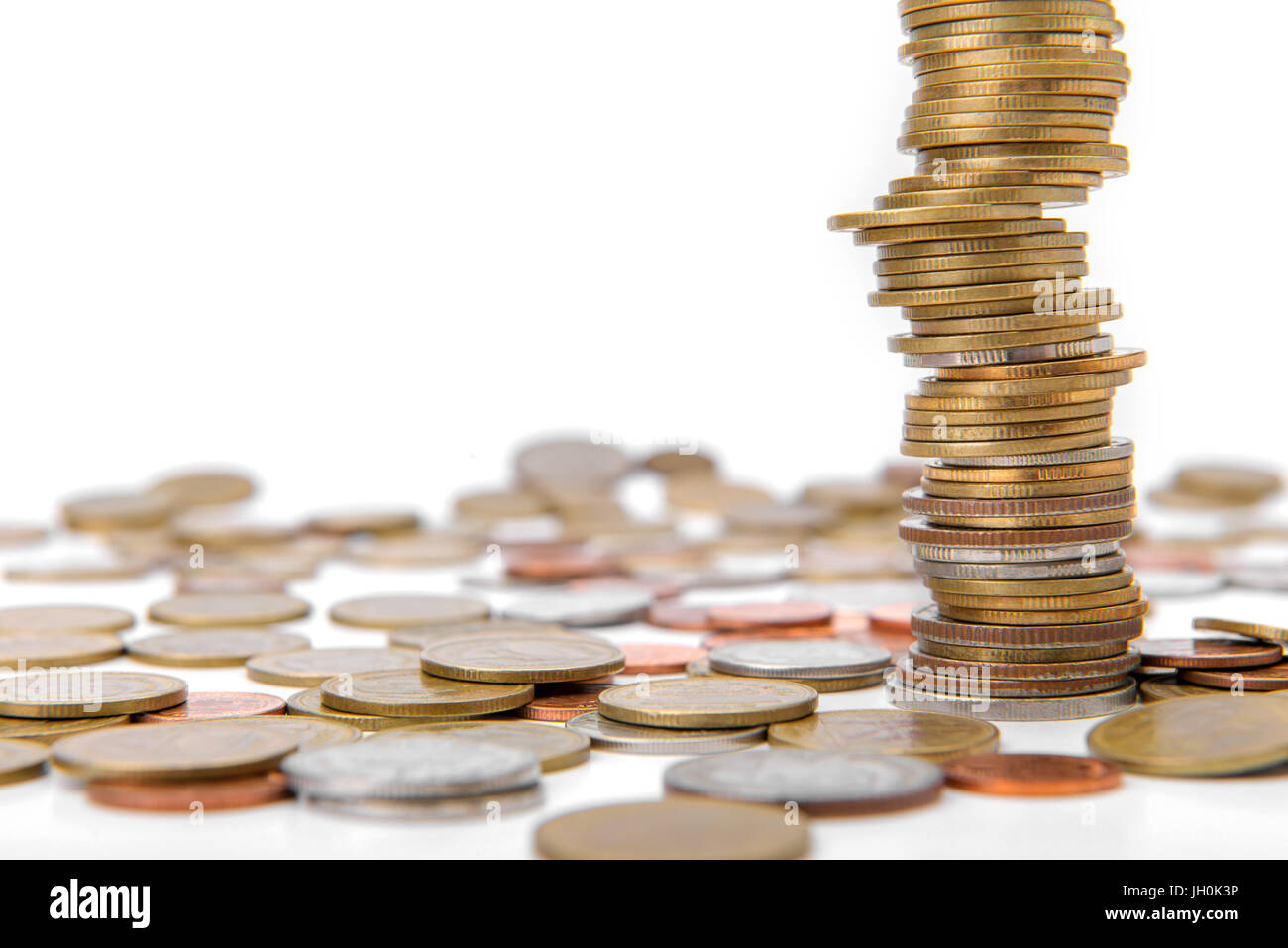 Saving money concept, coin stack growing business Stock Photo - Alamy