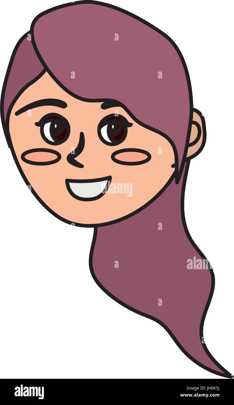 Avatar Happy Woman Face With Hairstyle Design Stock Vector Image And Art