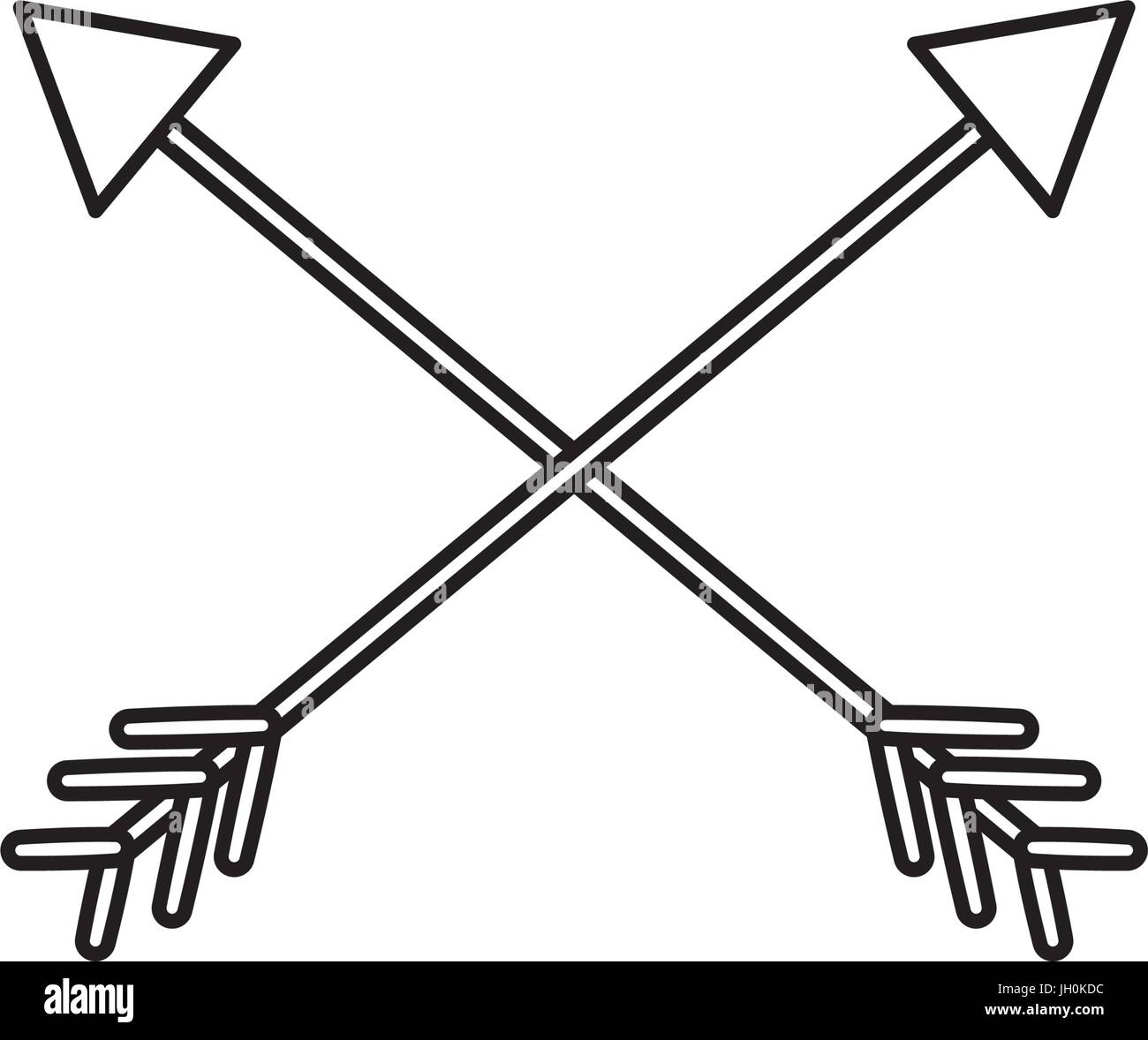 line arrows in cross with pointer design Stock Vector Image & Art - Alamy