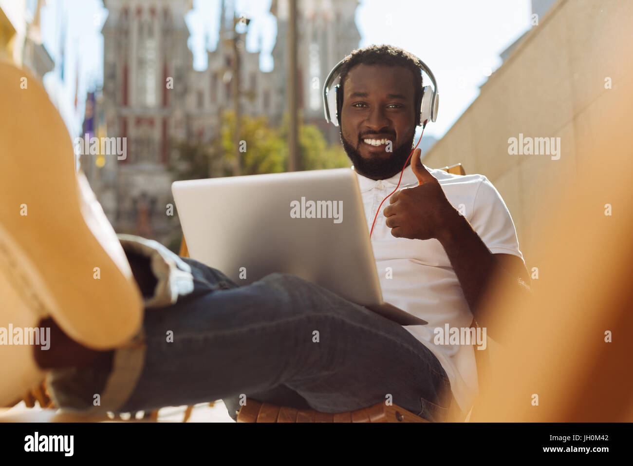 Independent motivated man having a productive day Stock Photo