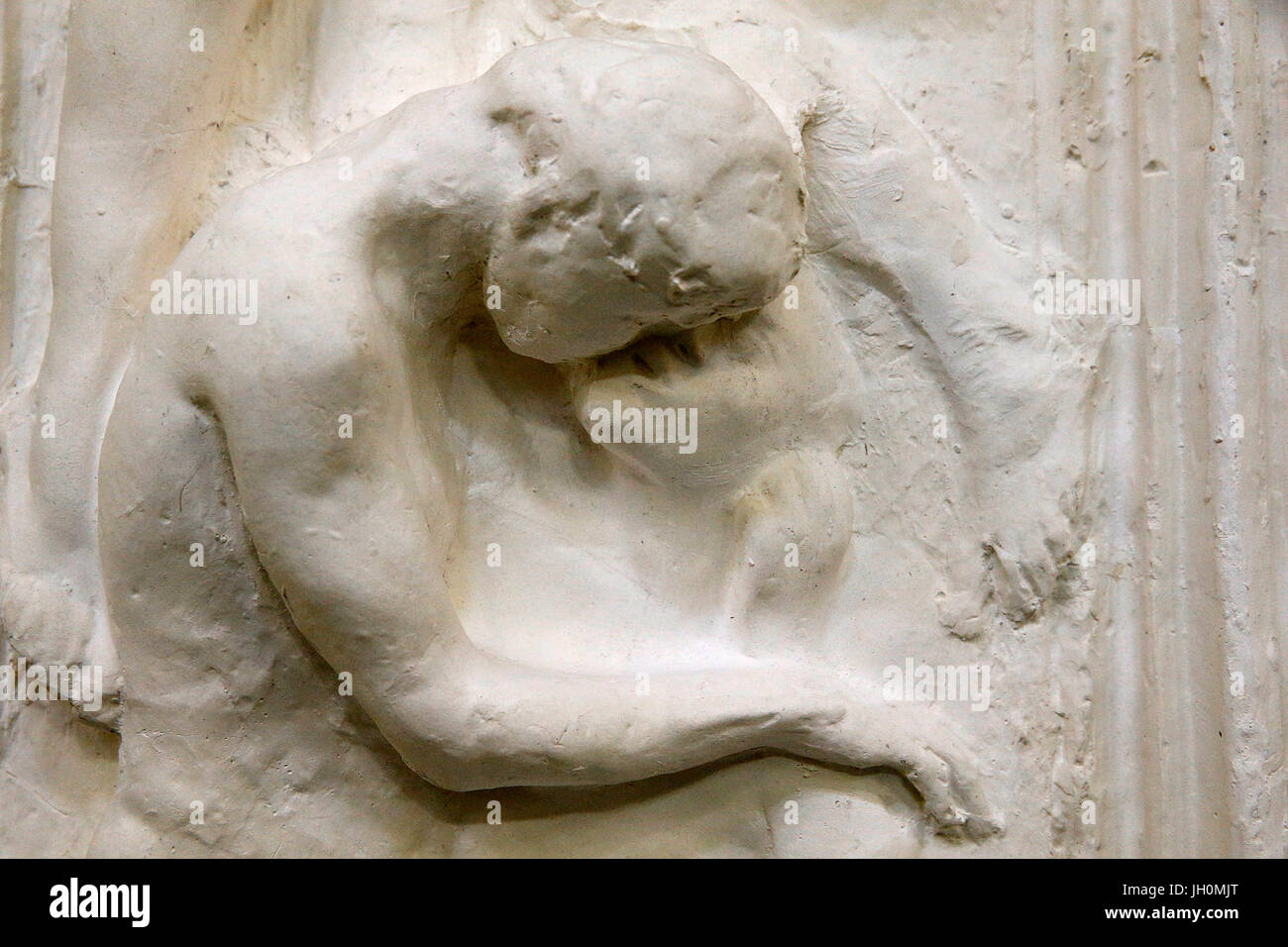 Rodin museum, Paris. Gates of Hell, right pilaster, upper section. c. 1885-1890. Plaster. France. Stock Photo