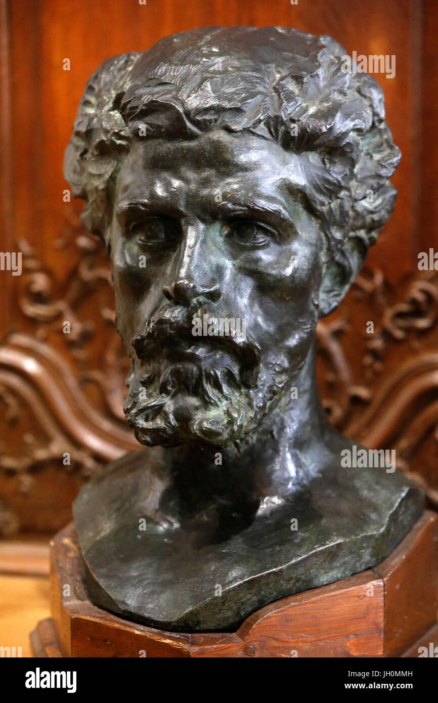 Rodin museum, Paris. Portrait of J. Danielli. Bronze. 1878 or 1882. France. Stock Photo