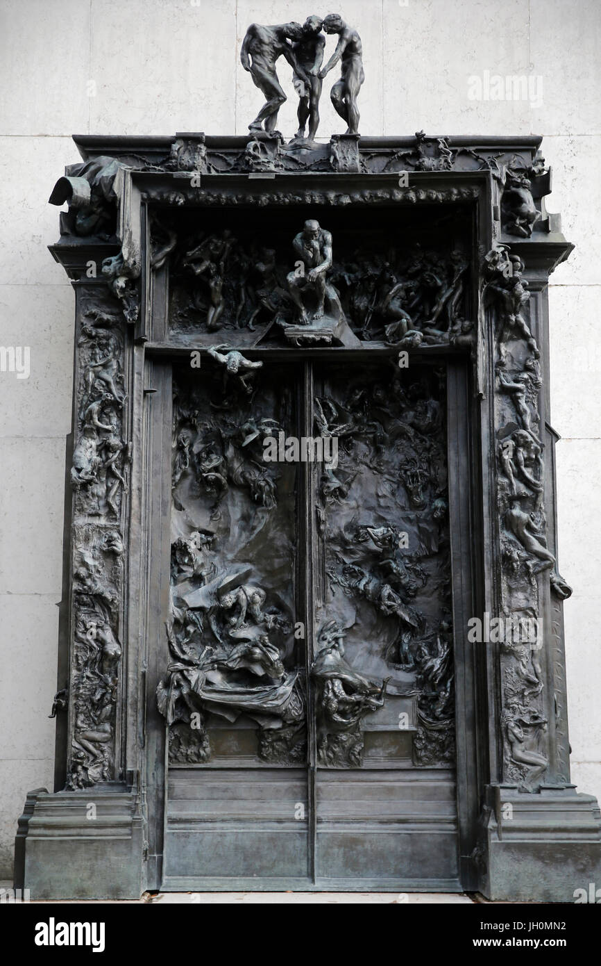 Rodin museum, Paris. The Gates of Hell. About 1890. France. Stock Photo