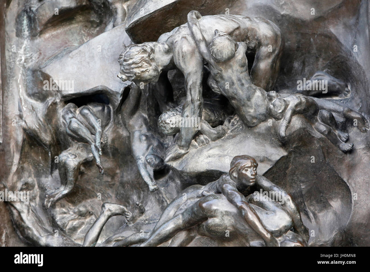 Rodin museum, Paris. The Gates of Hell. About 1890. Detail. France. Stock Photo