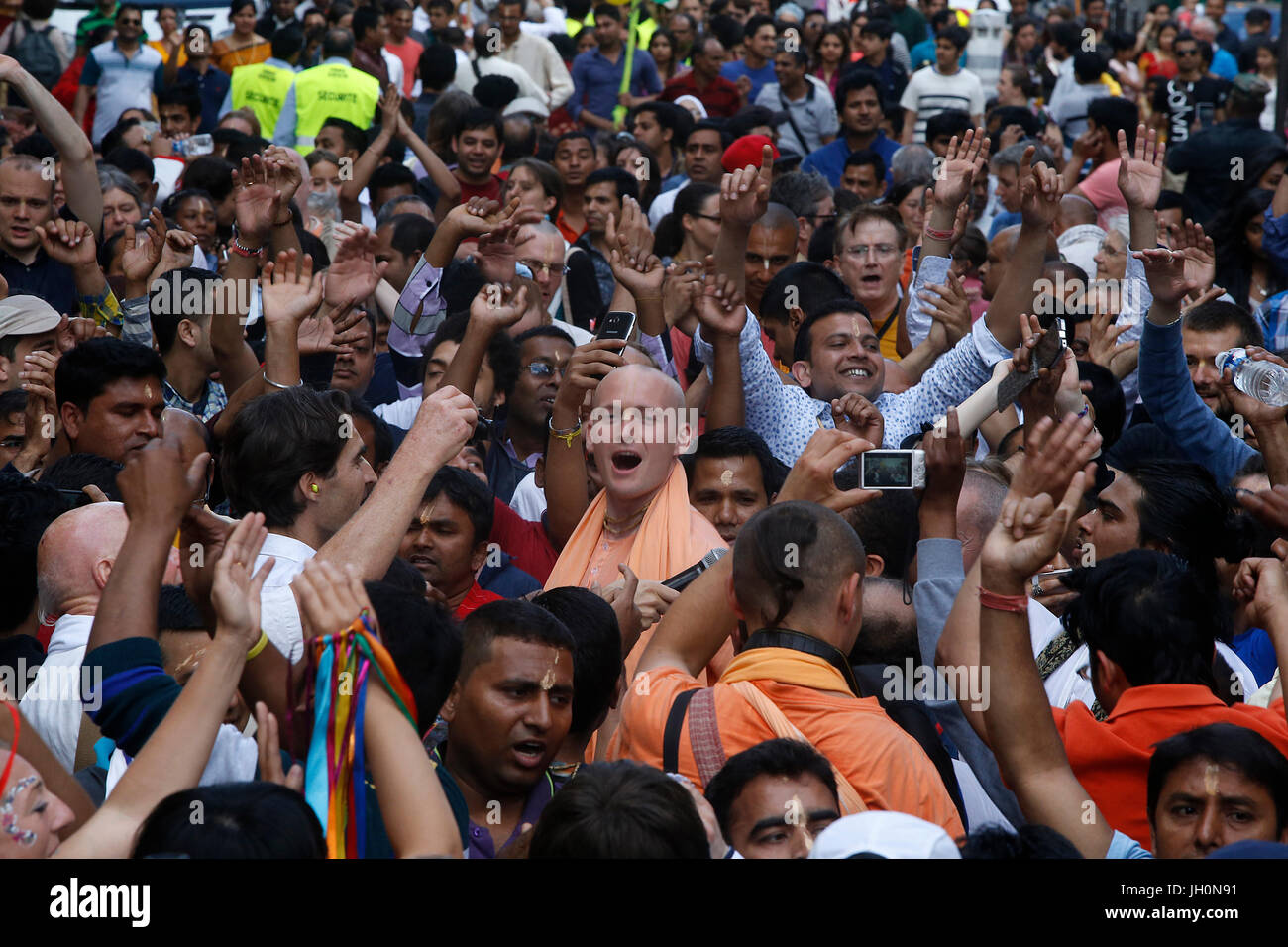 Ratha Yatra charriot festival in Paris. France. Stock Photo