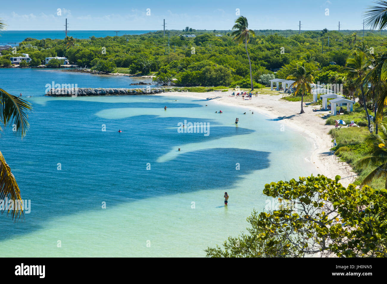 Clear clean water at Calusa Beach at Bahia Honda State Park on Big Pine Key in the Florida Keys Stock Photo