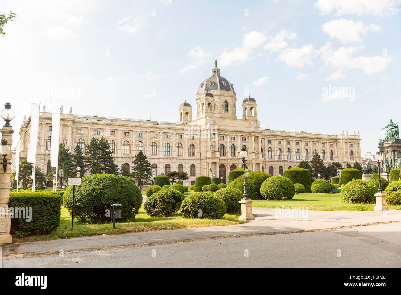 Kunsthistorisches Museum Wien, fotografiert vom öffentlichen Gehsteig, Österreich Stock Photo