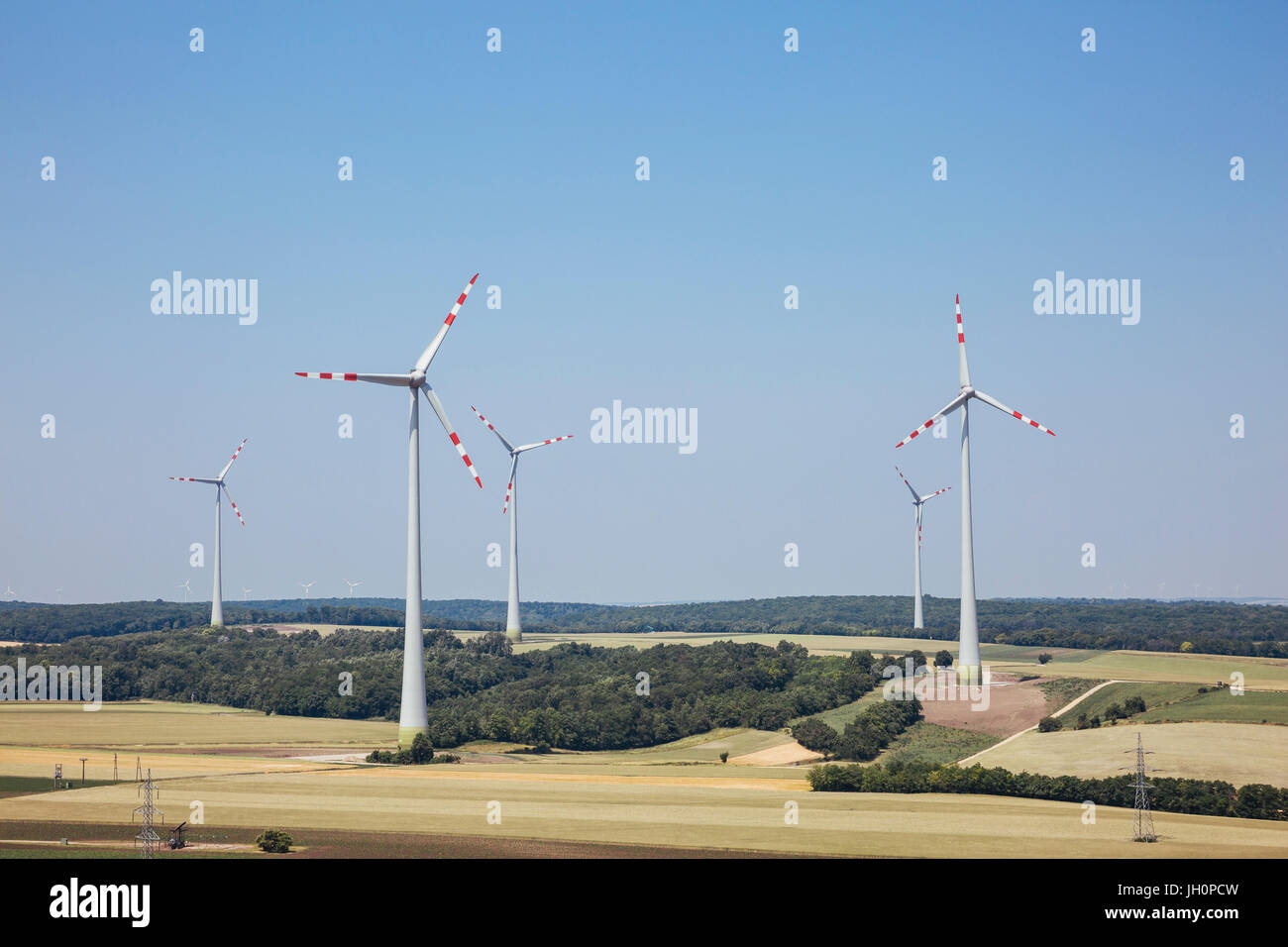 Windpark, Gänserndorf, Niederösterreich, Österreich Stock Photo