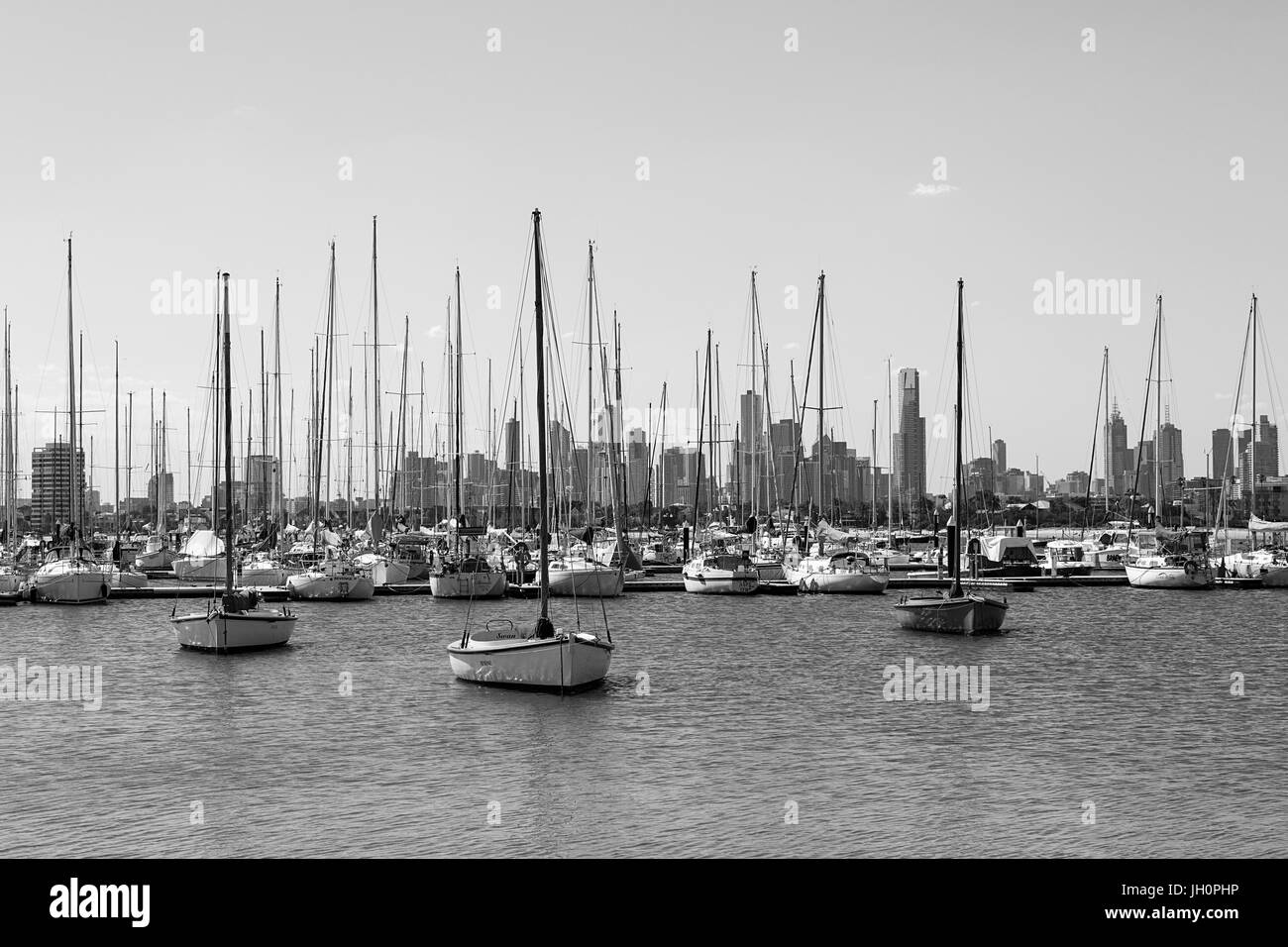 Yachts sailing boats marina Black and White Stock Photos & Images - Alamy