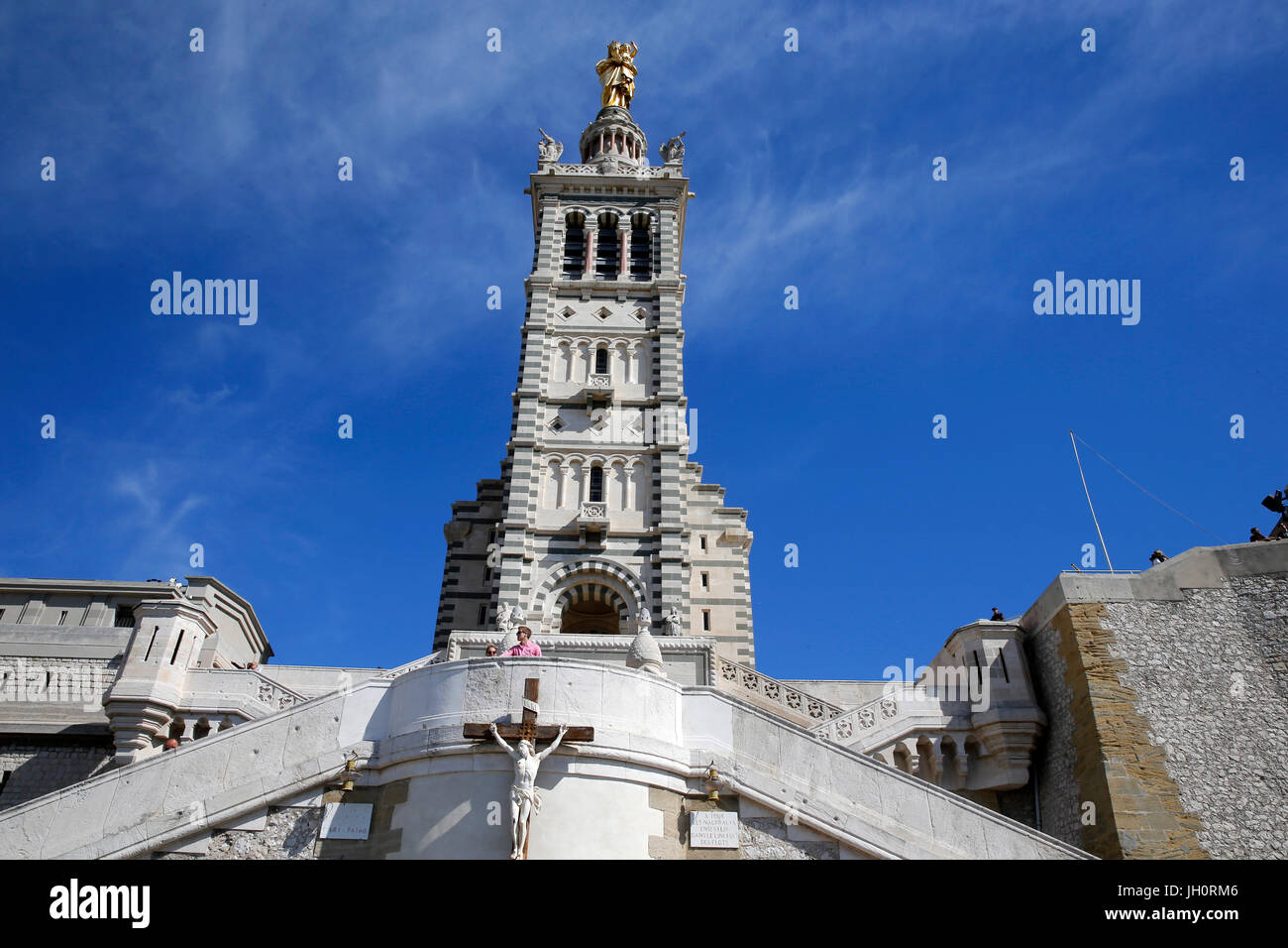 Notre-Dame de la Garde basilica, Marseille. France. Stock Photo