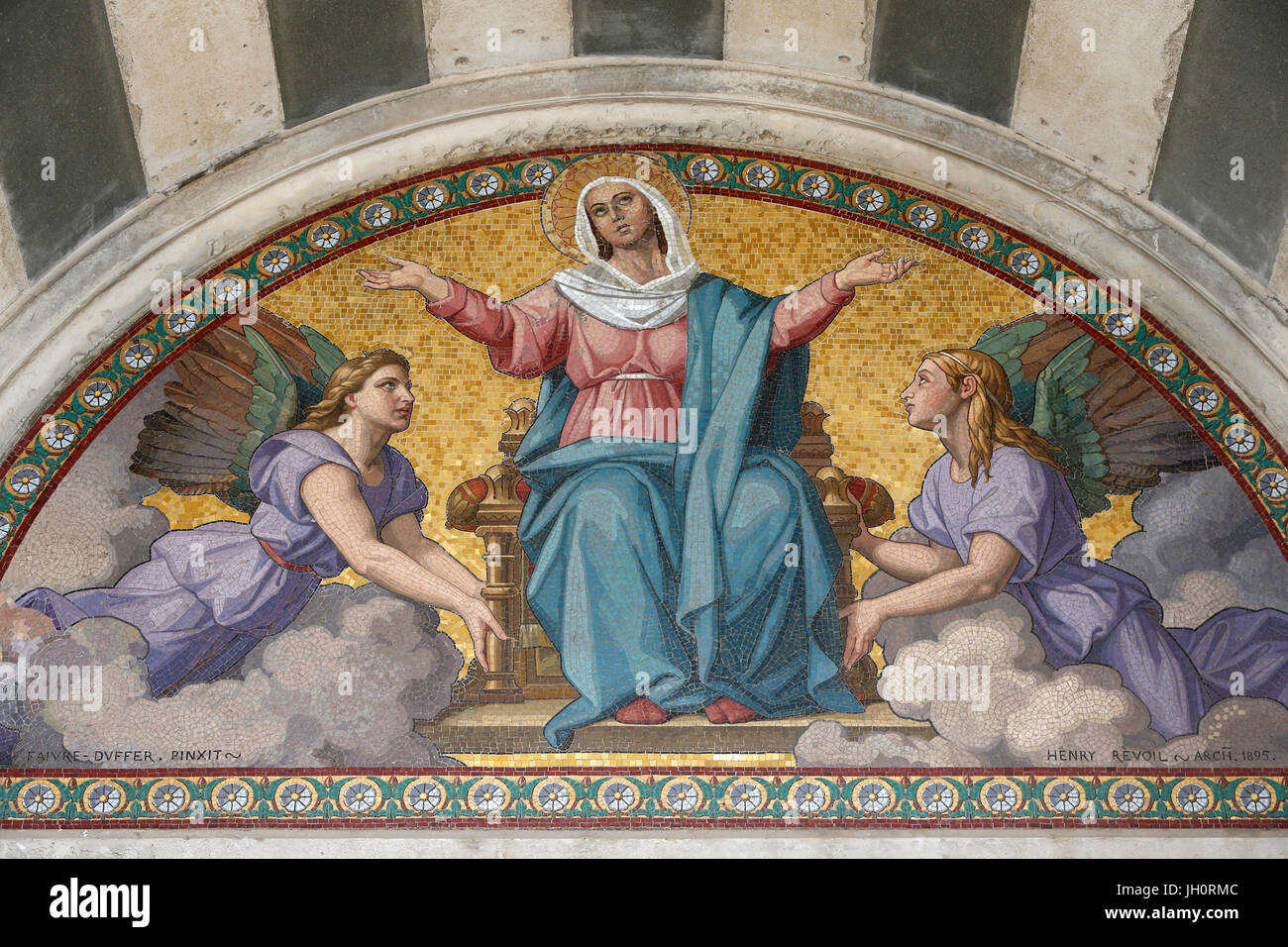 Notre-Dame de la Garde basilica, Marseille. Mary's Assumption mosaic. France. Stock Photo