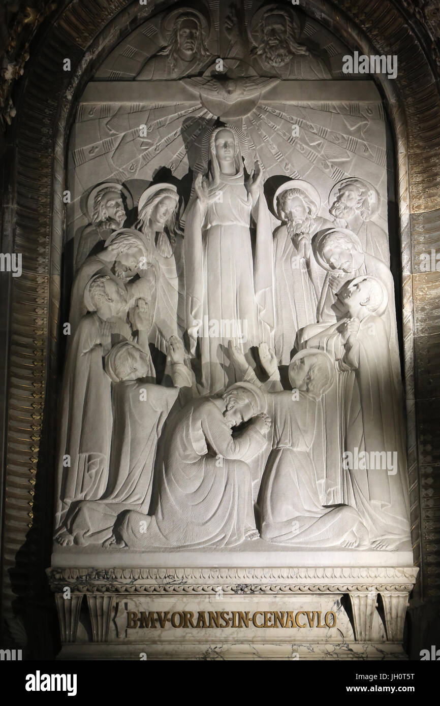 Virgin Mary. Crypt. Basilica of Notre-Dame de Fourvire. Lyon. Stock Photo