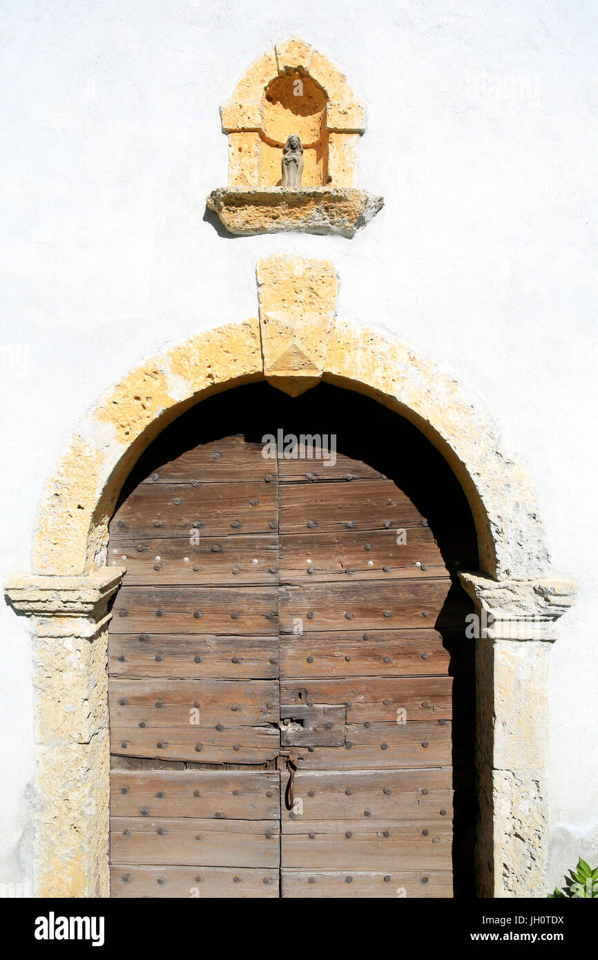 Bionnassay baroque chapel.  Old door.  France. Stock Photo