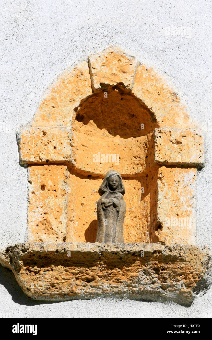 Bionnassay baroque chapel. Virgin mary statue.  France. Stock Photo