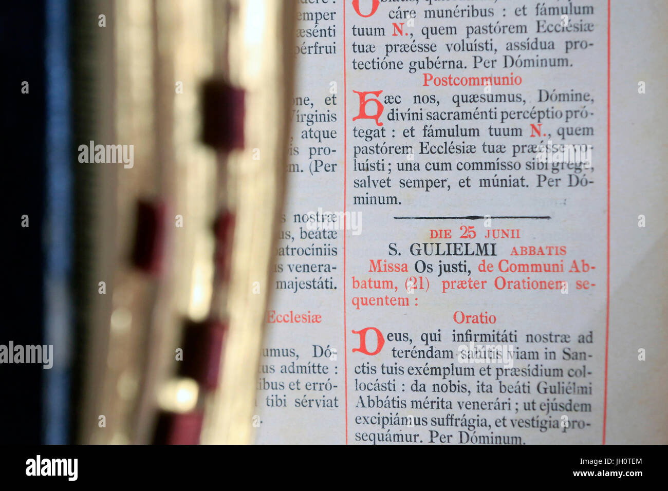 Champel chapel.  Old missal in latin.  France. Stock Photo