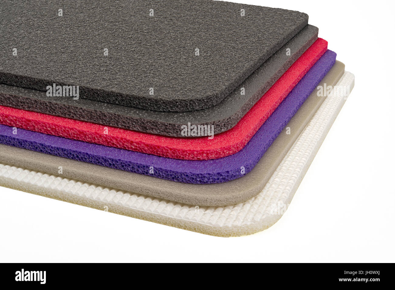 Polyethylene foam, shockproof material multi colour closed up Stock Photo