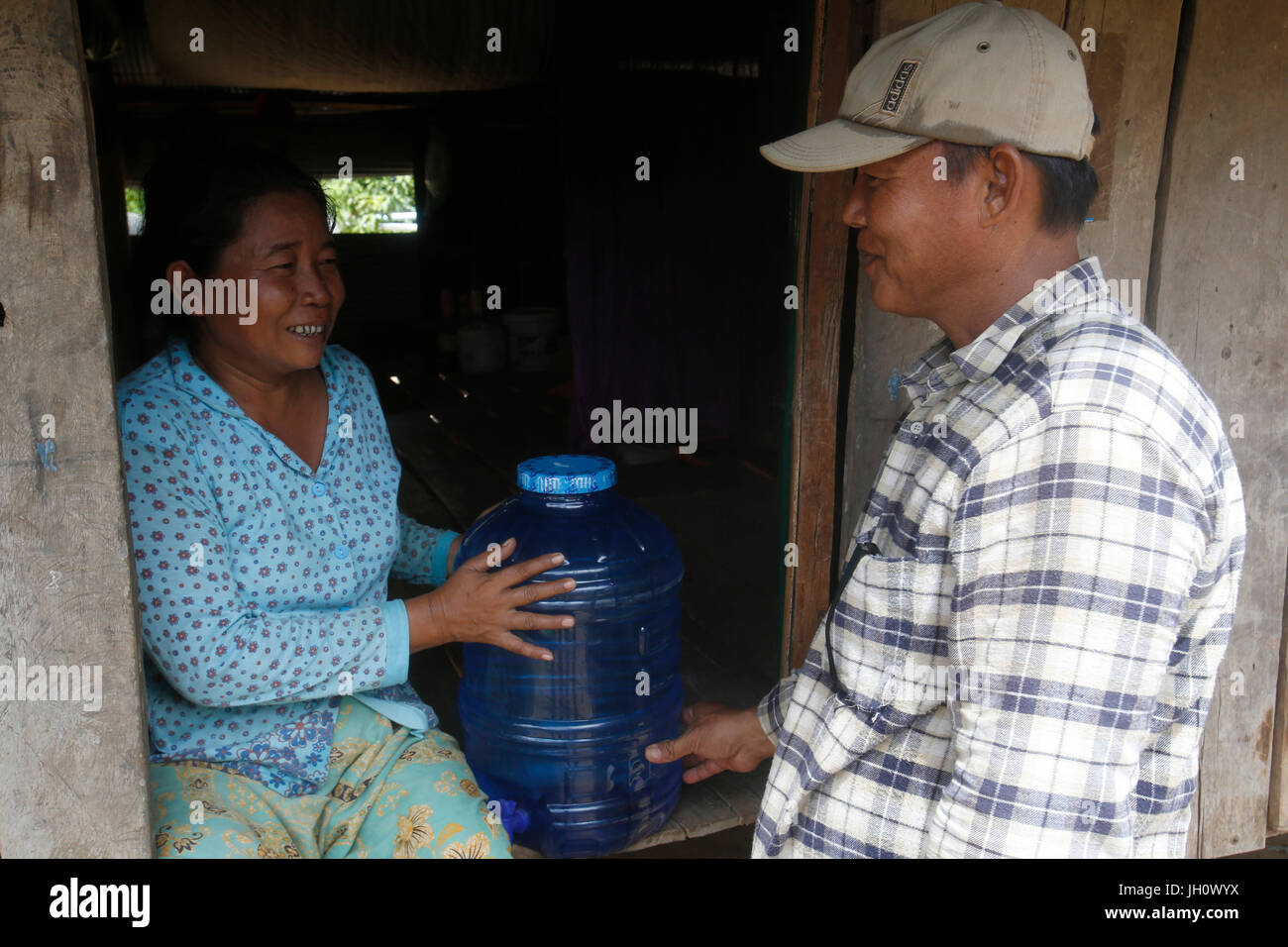 1001 Fountains water company home delivery. Cambodia. Stock Photo