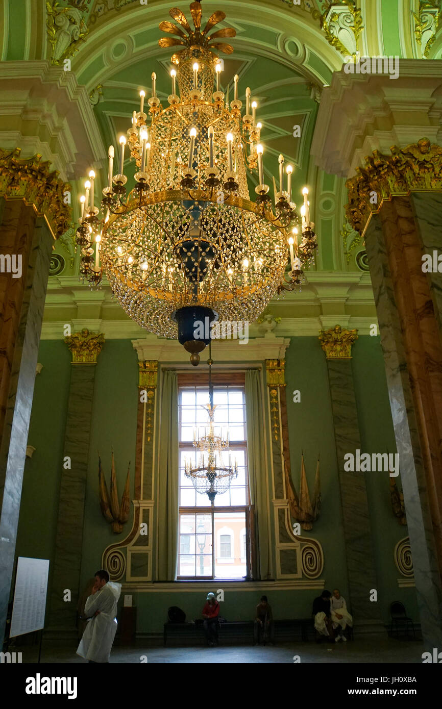 Chandelier in the Peter and Paul Fortress, St. Petersburg. Russia Stock Photo