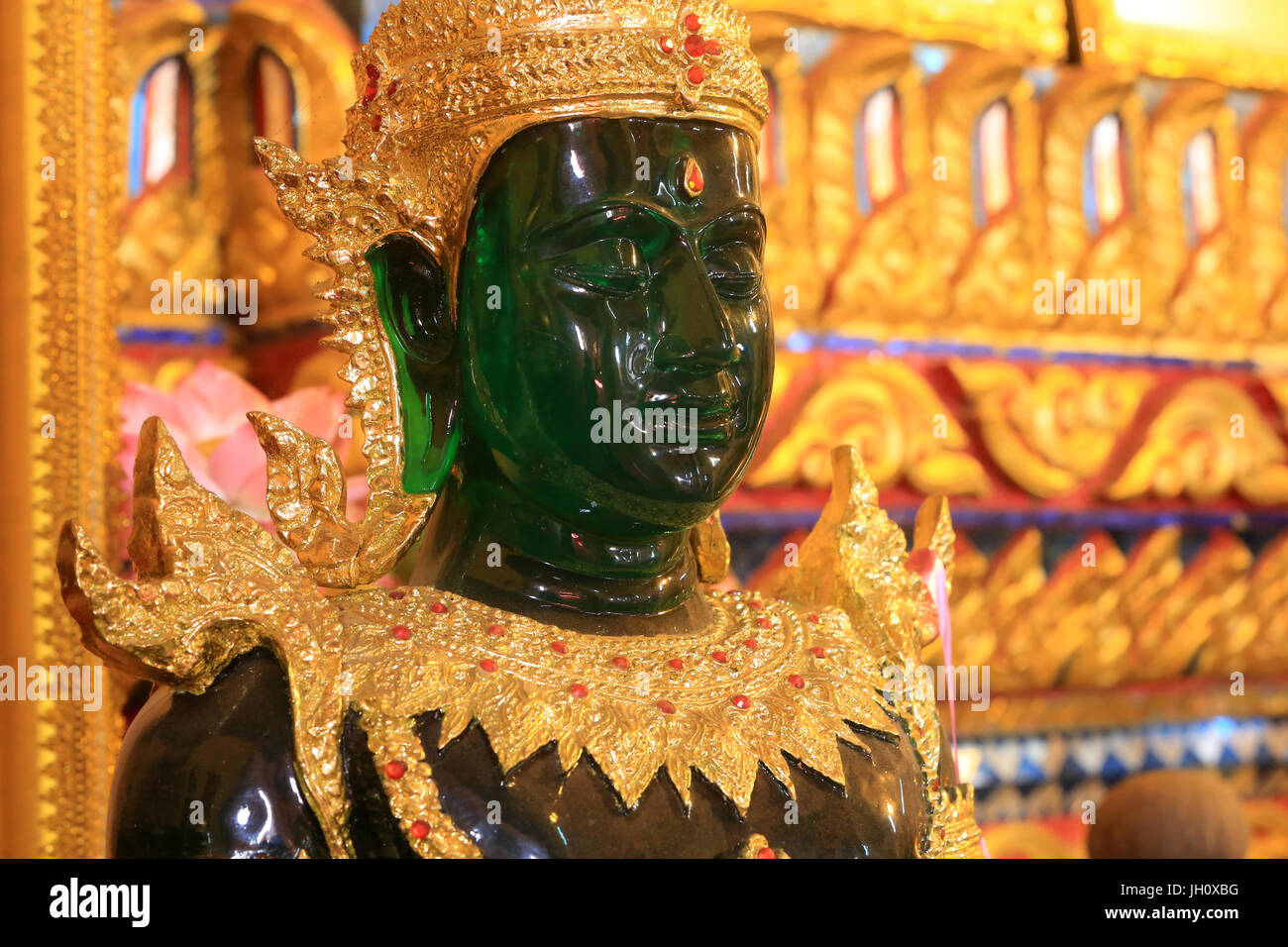 Emerald Buddha statue. Vat Ong Teu. Wat Ong Teu Mahawihan. Vientiane. Laos. Stock Photo