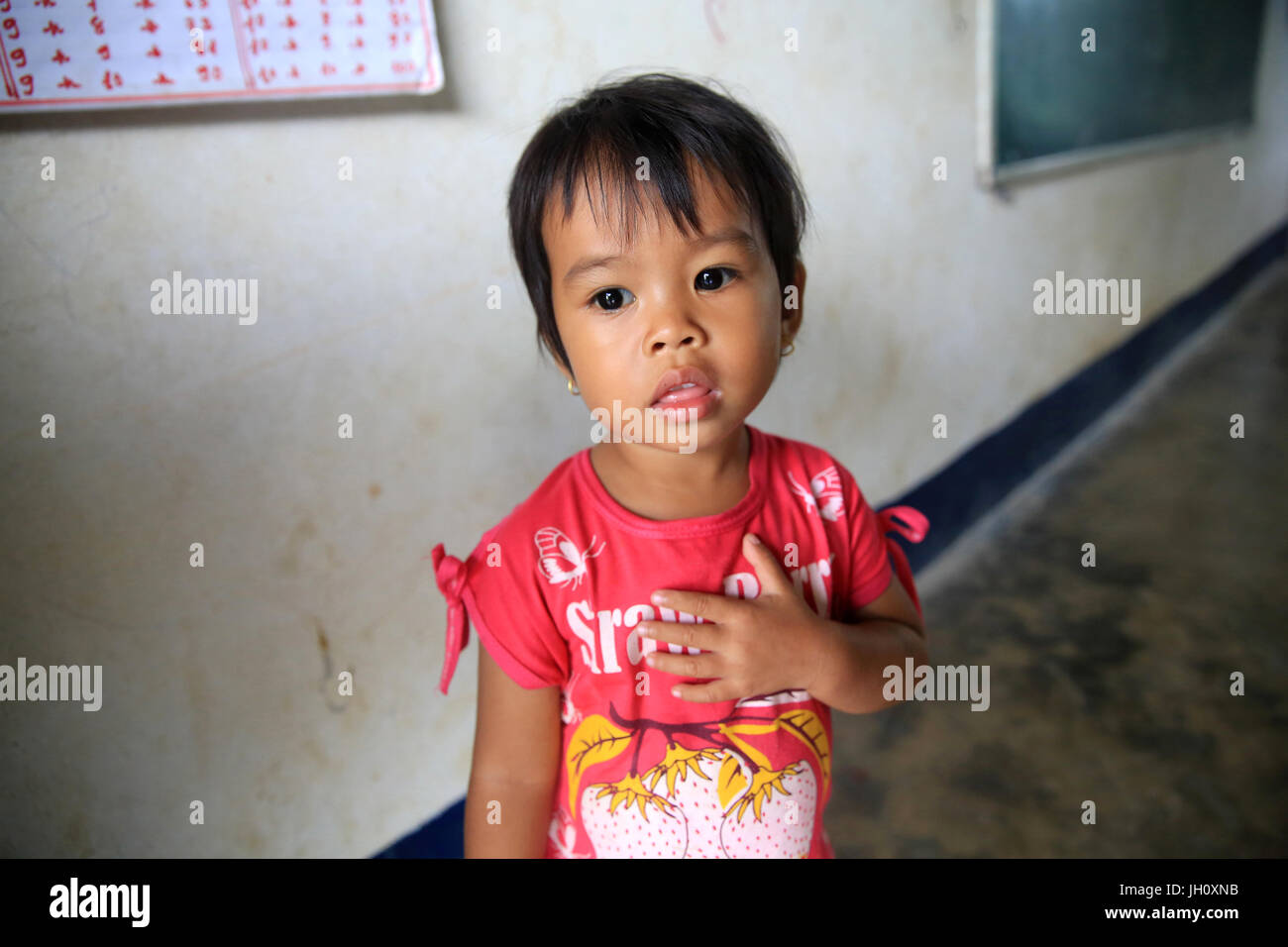 Laotian schoolgirl. Portrait.  Laos. Stock Photo