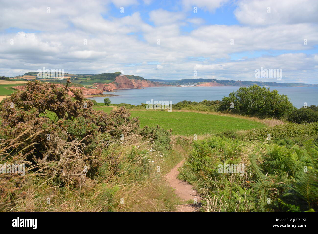 Scenic landscape views of the East Devon coastline from Budleigh Salterton to Sidmouth in East Devon, England Stock Photo