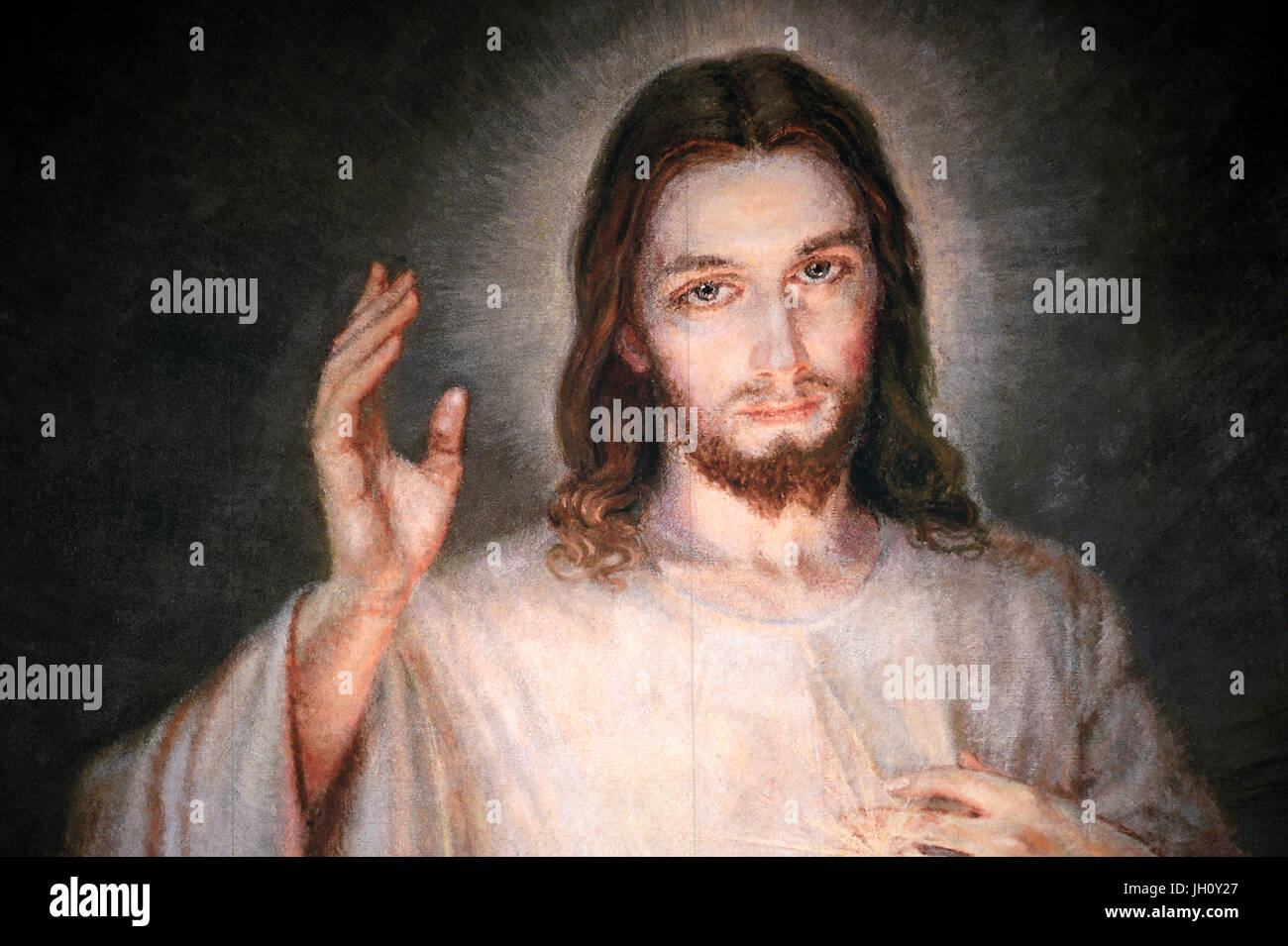 Jesus Christ picture. Poland. Stock Photo