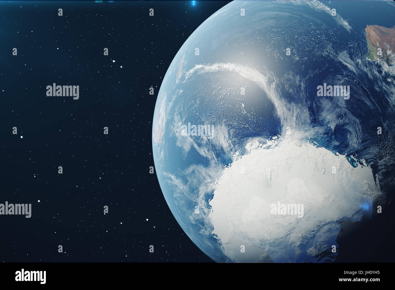 3D Rendering Planet earth from the space at night. The World Globe from ...