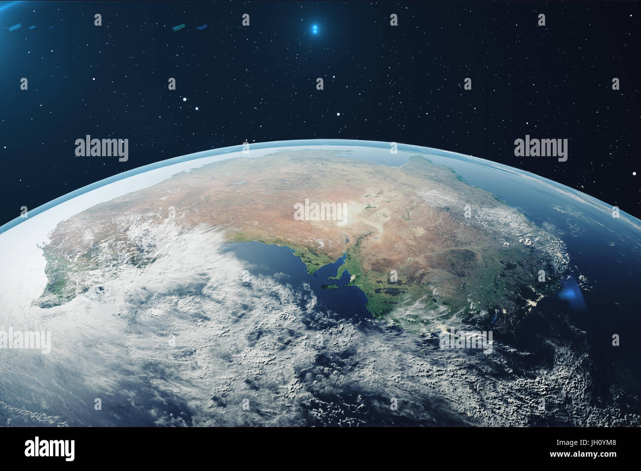 3D Rendering Planet earth from the space at night. The World Globe from ...