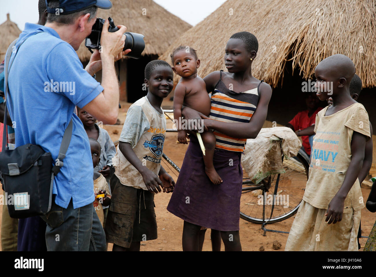 European photographer in Uganda. Uganda. Stock Photo
