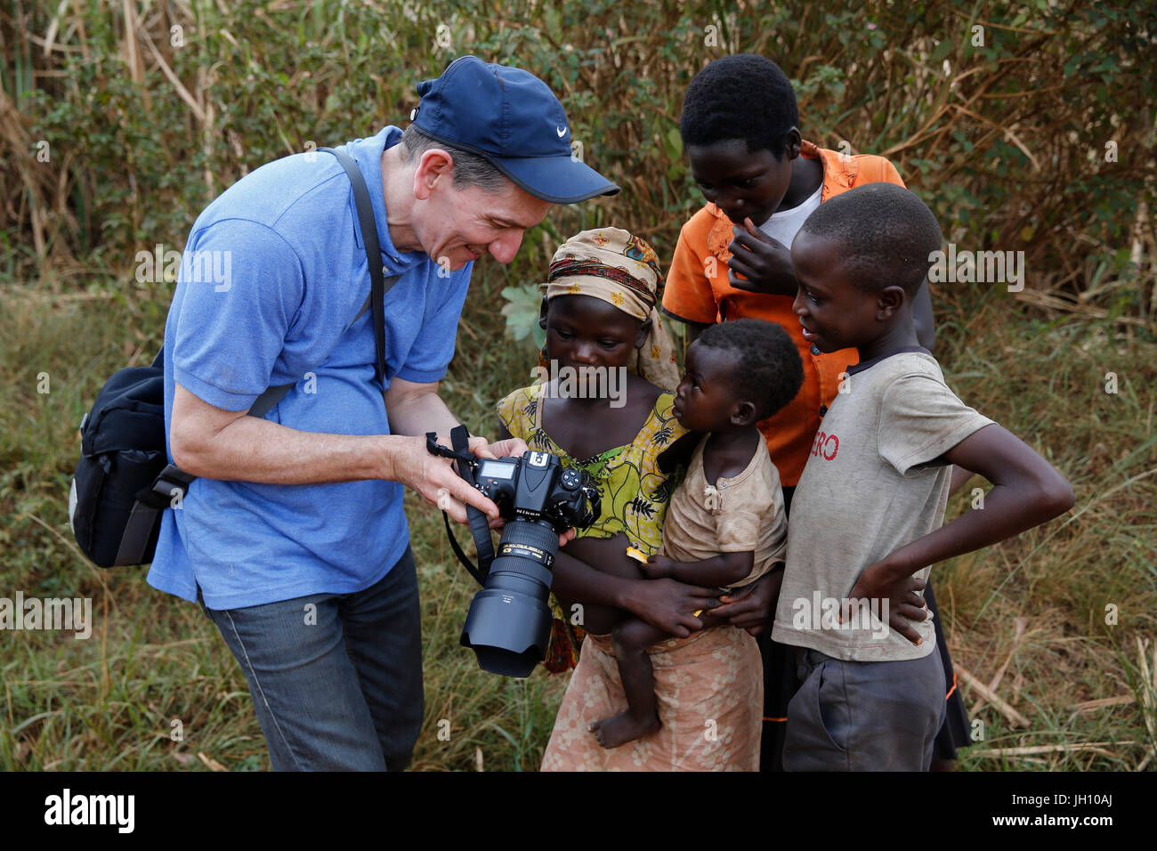 European photographer in Uganda. Uganda. Stock Photo