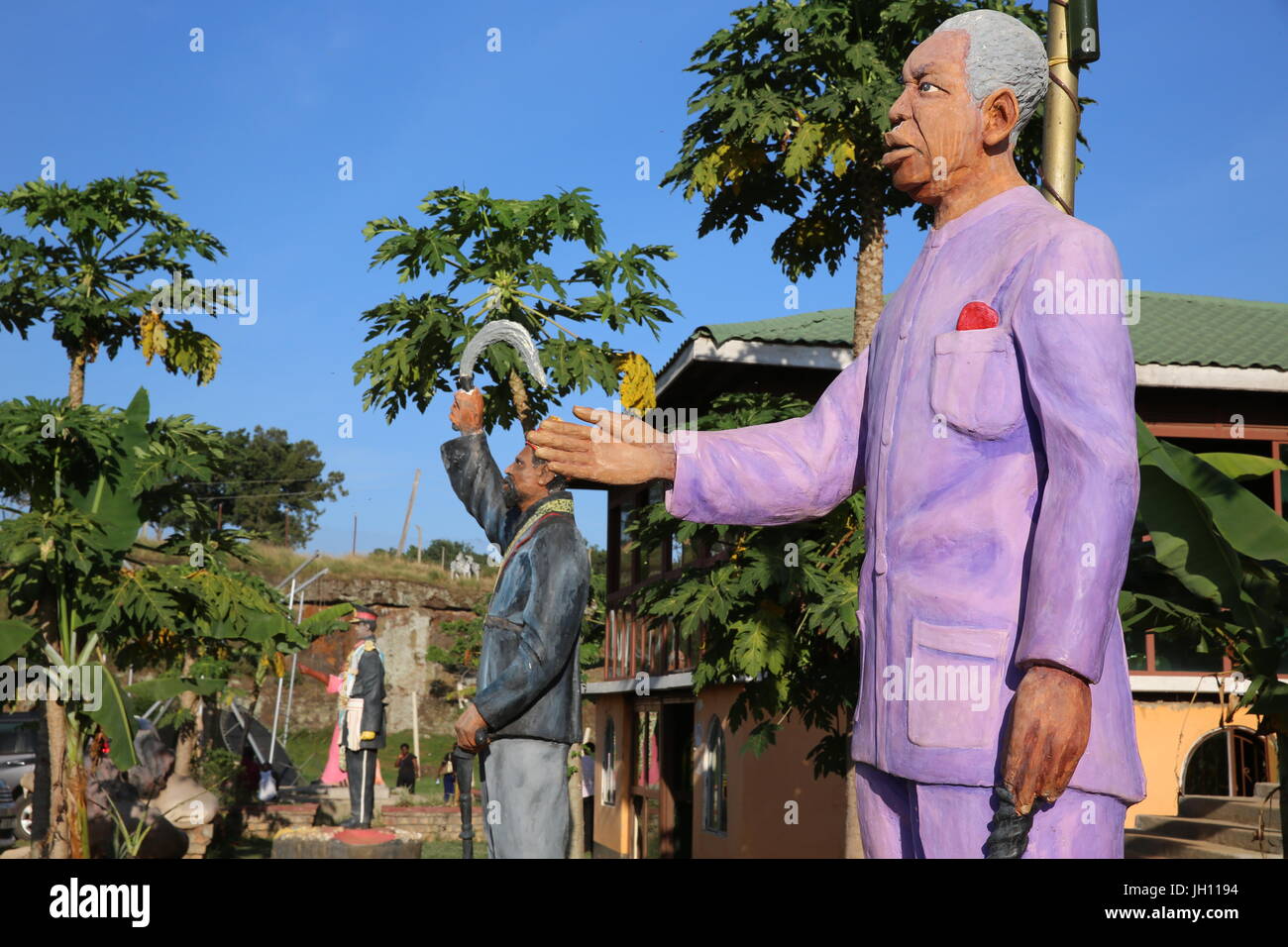Statue of African leader Julius Nyerere at a beach resort in Entebbe. Uganda. Stock Photo