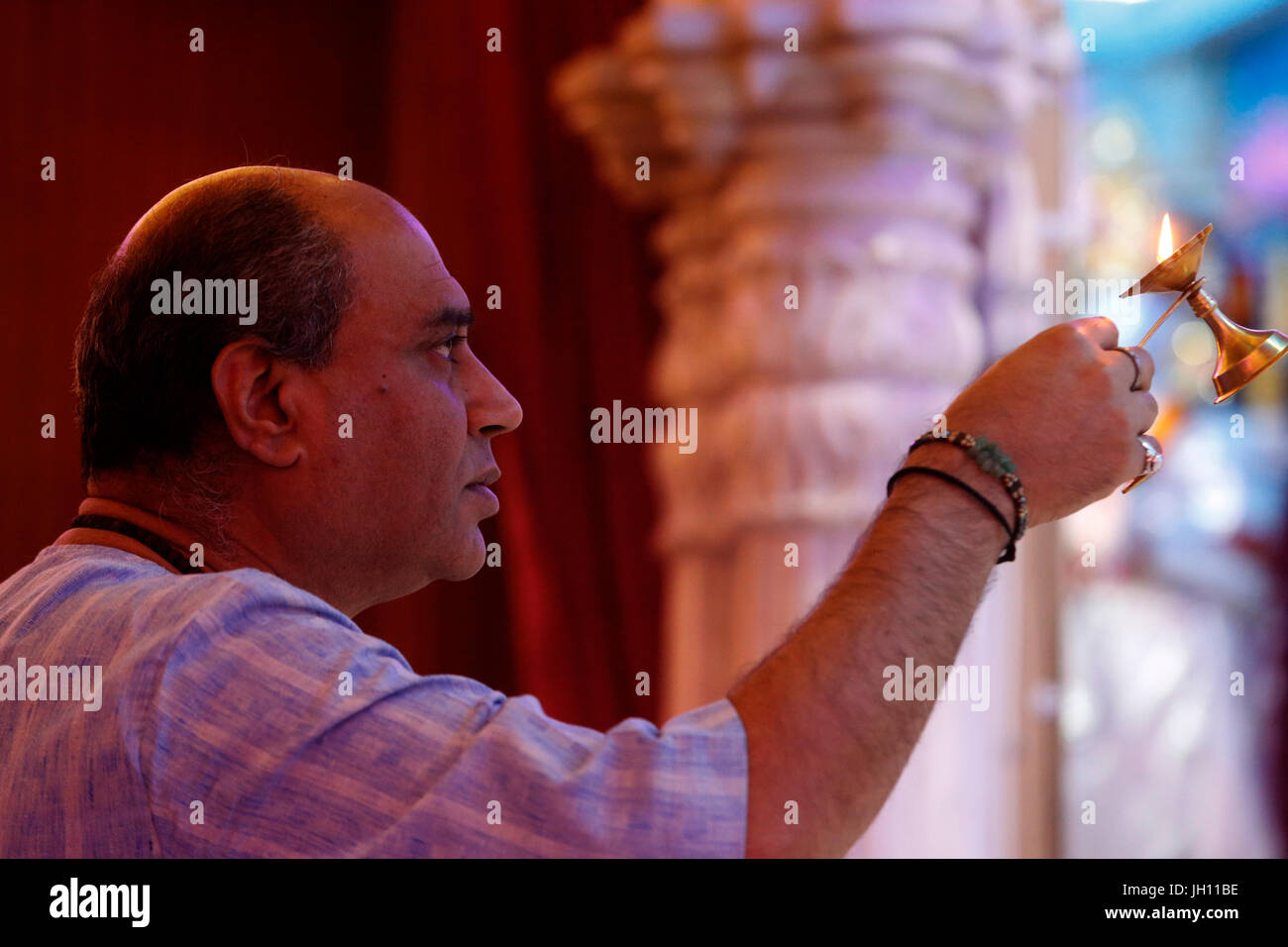 Jalaram Prathna hindu temple, Leicester. Diwali puja. United kingdom. Stock Photo