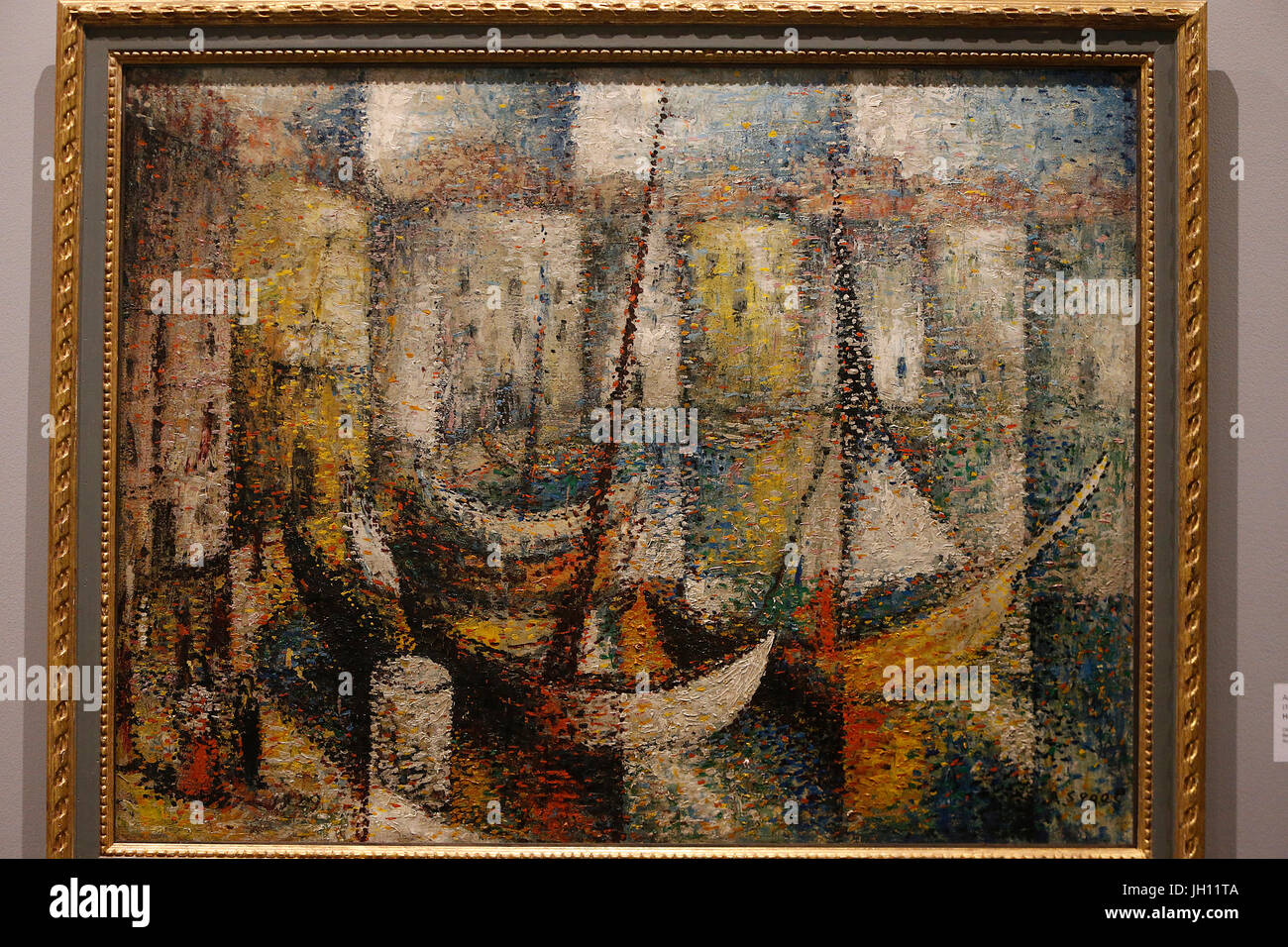 Arthur Segal. Halen, La Ciotat (Harbour scene), 1929. Oil on canvas. Ben Uri collection. United kingdom. Stock Photo