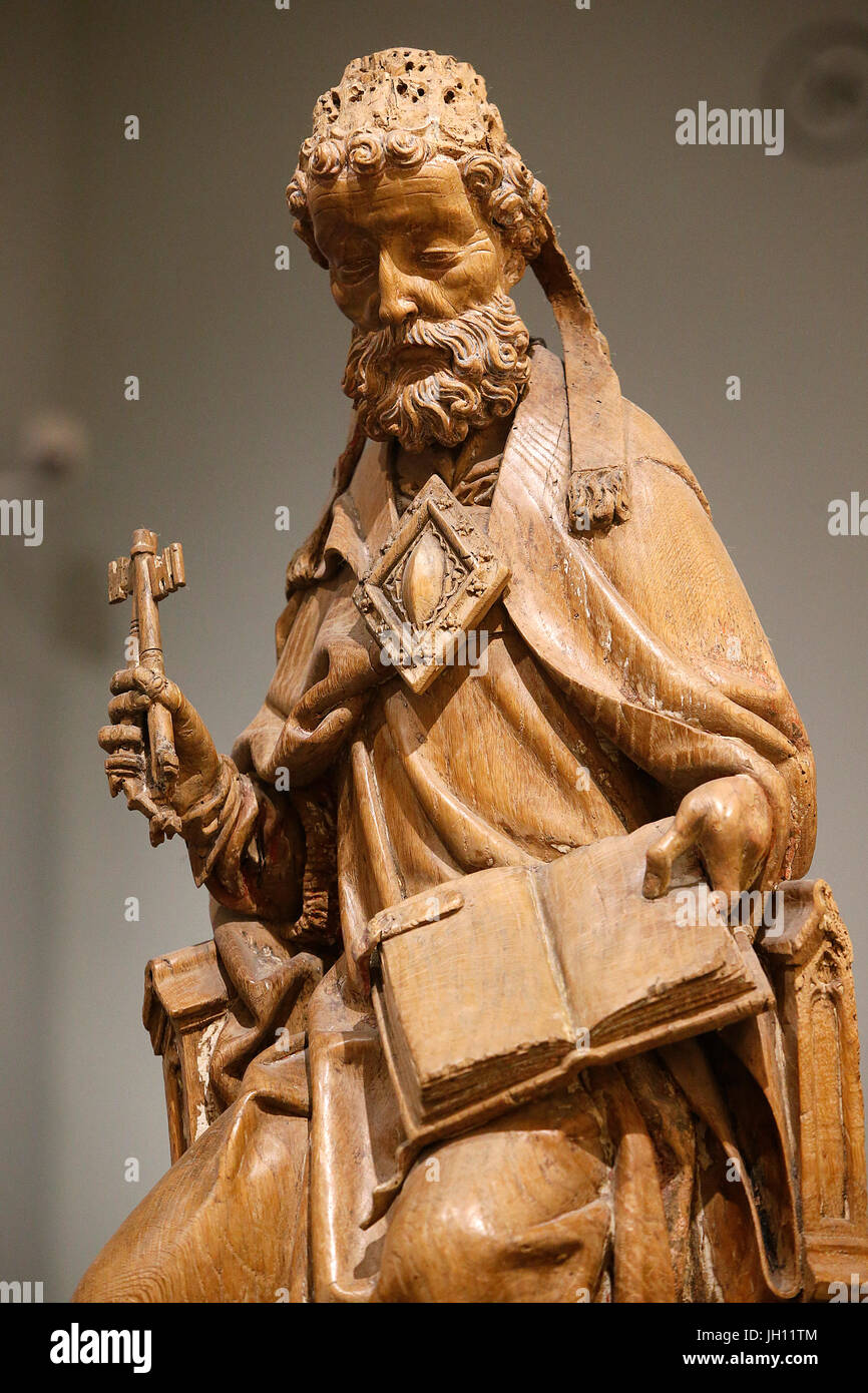The Victoria and Albert Museum. Saint Peter. Oak. Southern Netherlands. United kingdom. Stock Photo