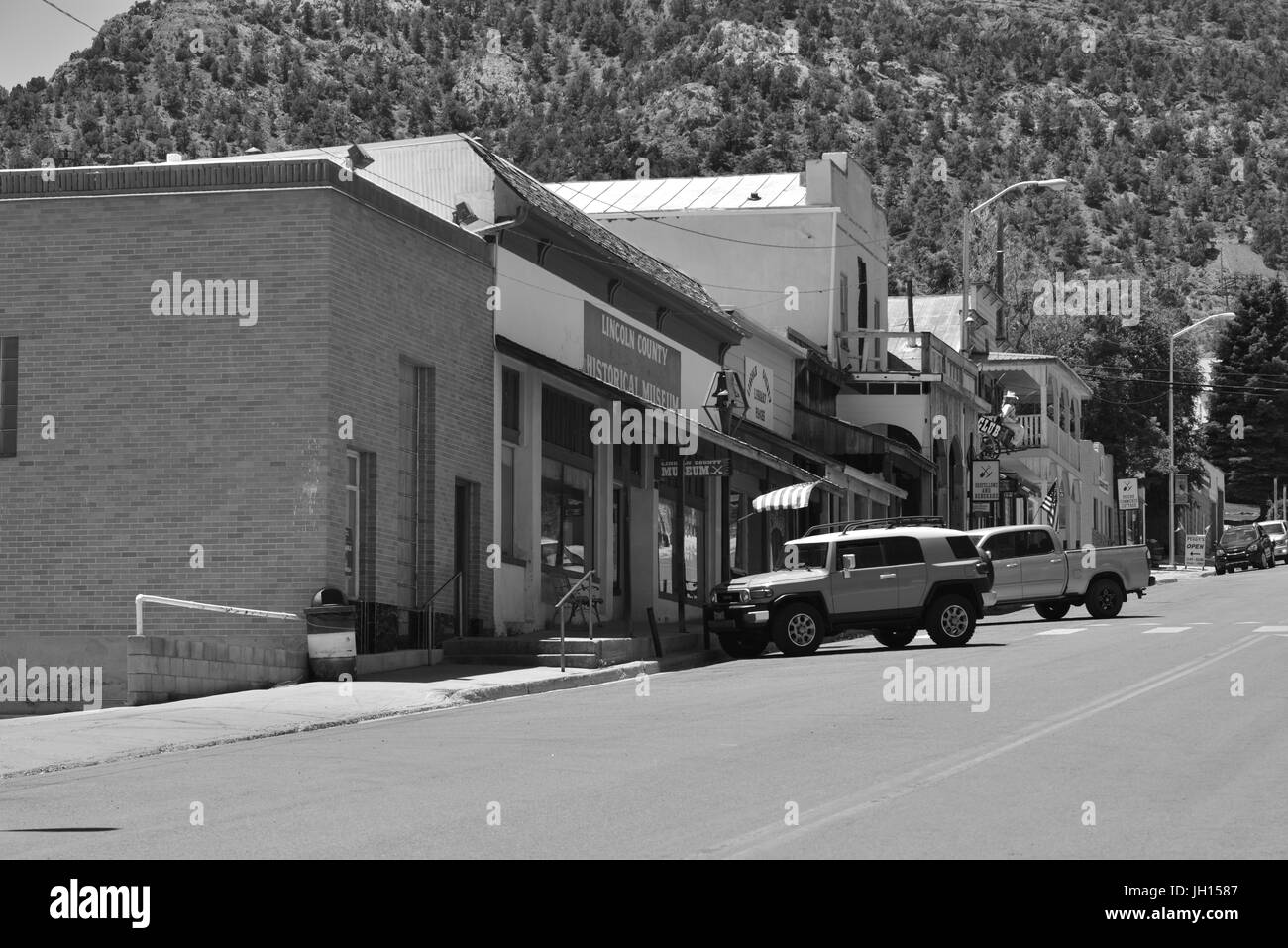 The main street of Pioche in Nevada Stock Photo