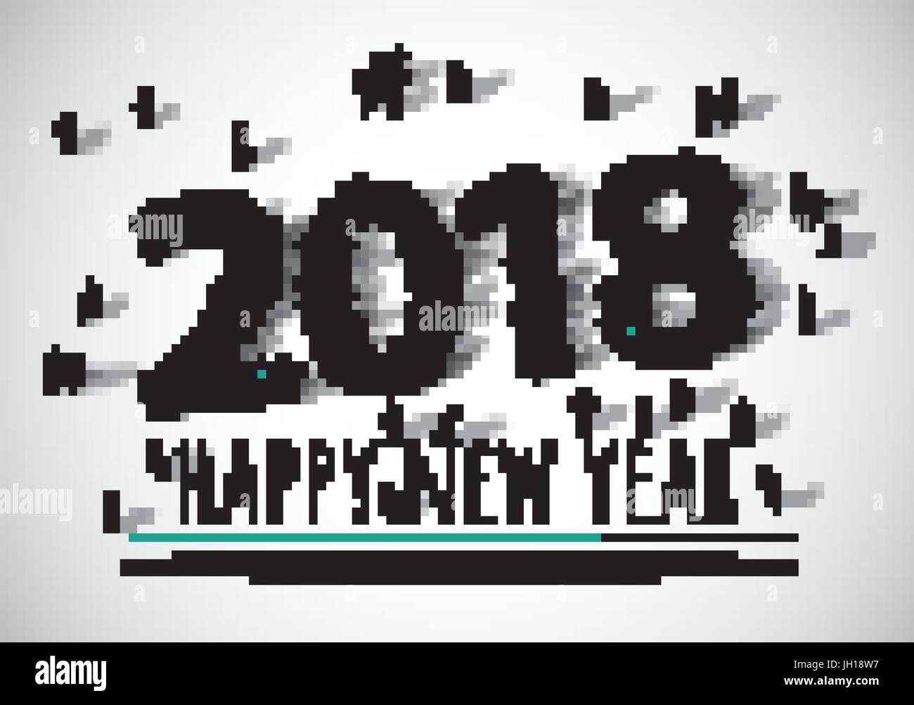 2018 happy new year crowd big group people. Stock Vector