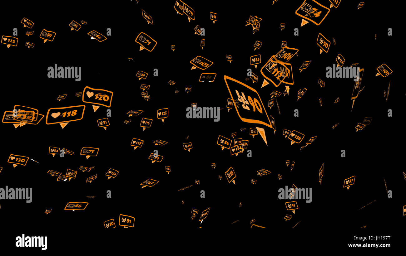 3d illustration of Sending messages. Sending email. Sending sms ...