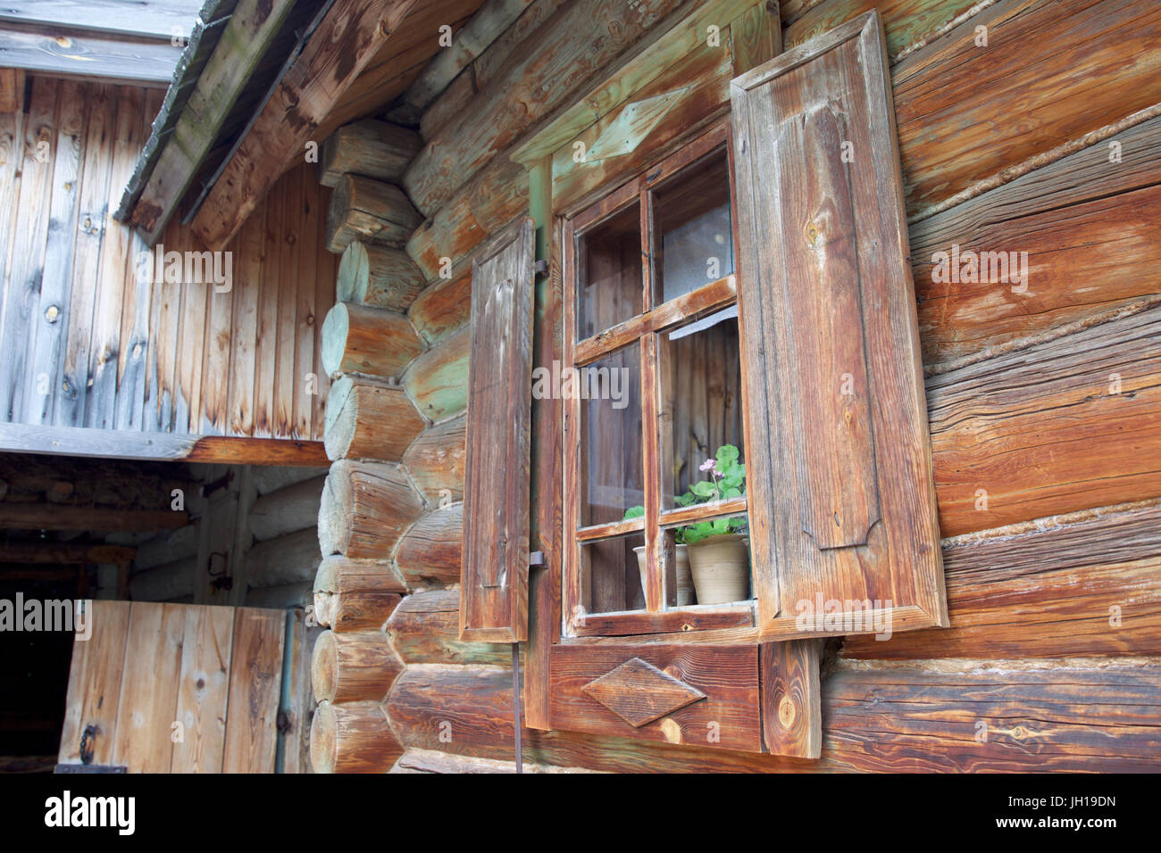 Old Russian wooden houses and structures, Russia Stock Photo - Alamy