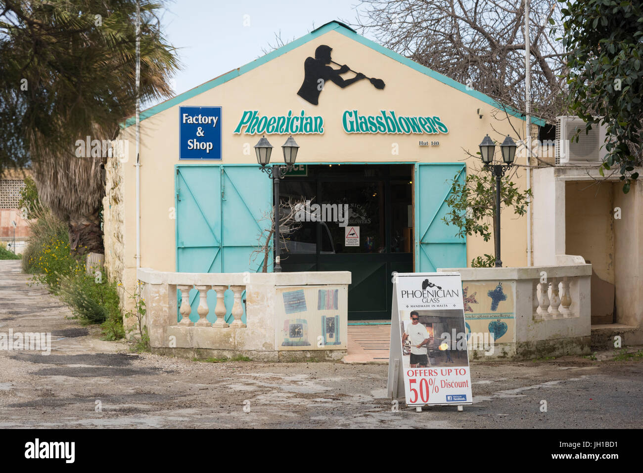 Phoenician Glassblowers craft shops at the artisan village and Ta' Qali Crafts Centre and