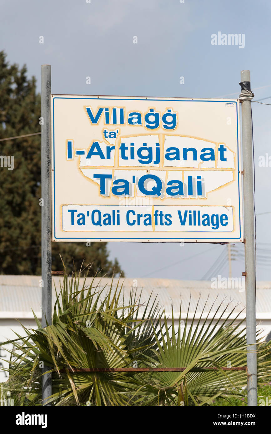 The sign for Craft shops at the artisan village and Ta' Qali Crafts