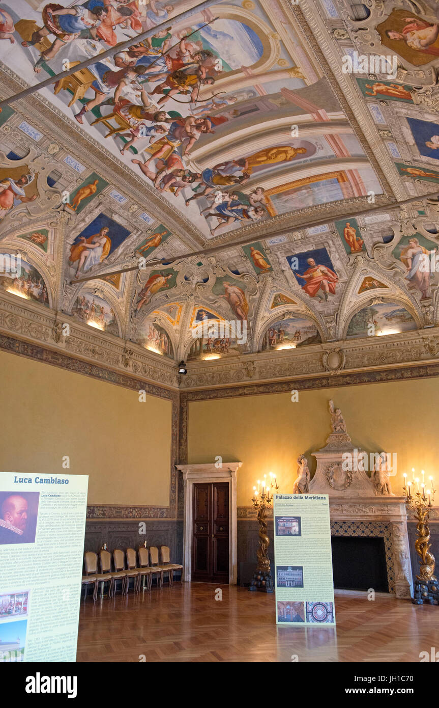 Rolli Palace - Palace Gerolamo Grimaldi Sec XVI - Palazzo della Meridiana - the Cambiaso room, Genoa, Ligury Stock Photo