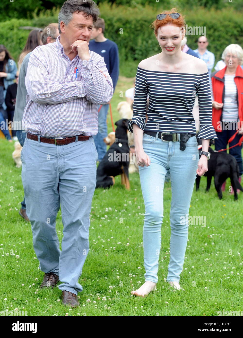 Poldark star Eleanor Tomlinson judging the dog show at the Adlestrop