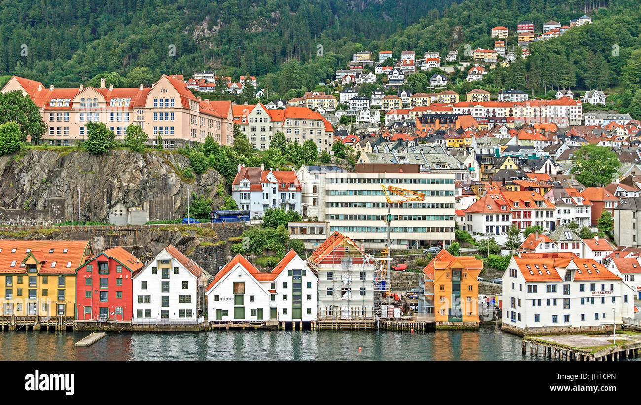 Colourful Waterfront Buildings Bergen Norway Stock Photo Alamy