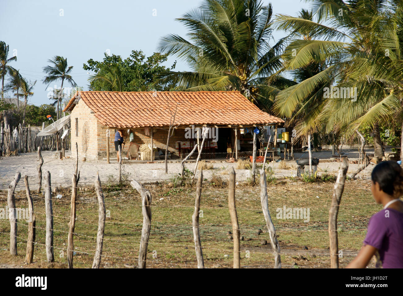 People, women, man, houses, Atins, Maranhão, Brazil Stock Photo