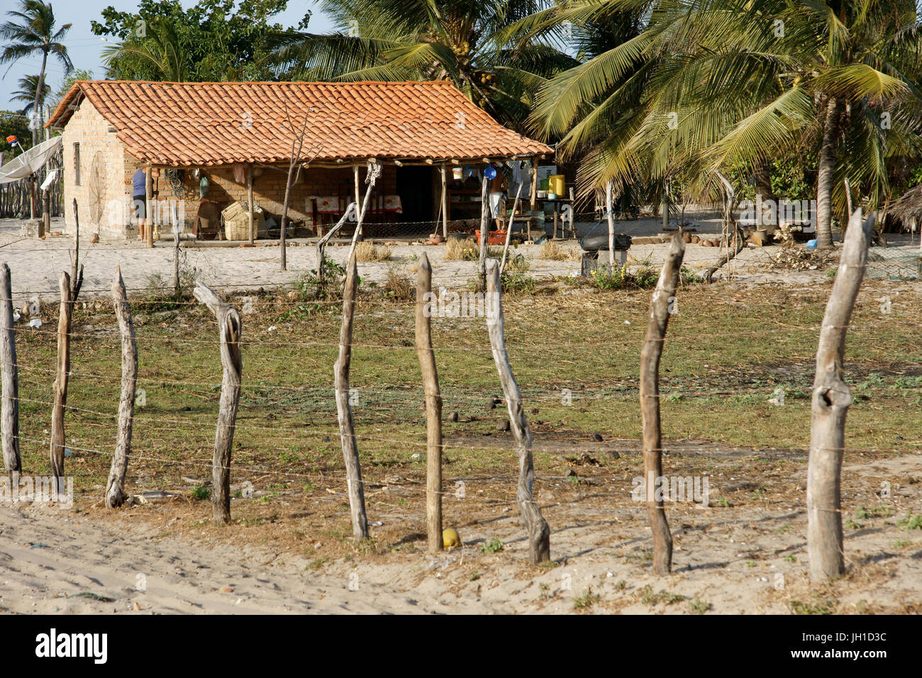 People, women, man, houses, Atins, Maranhão, Brazil Stock Photo