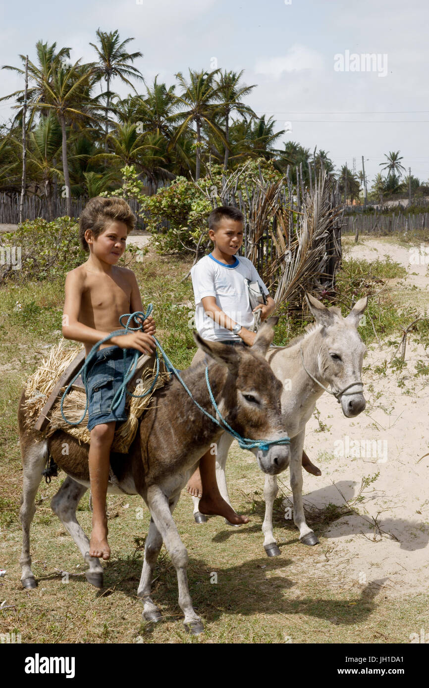 People, children, boys, Lençois, Atins, Maranhão, Brazil Stock Photo