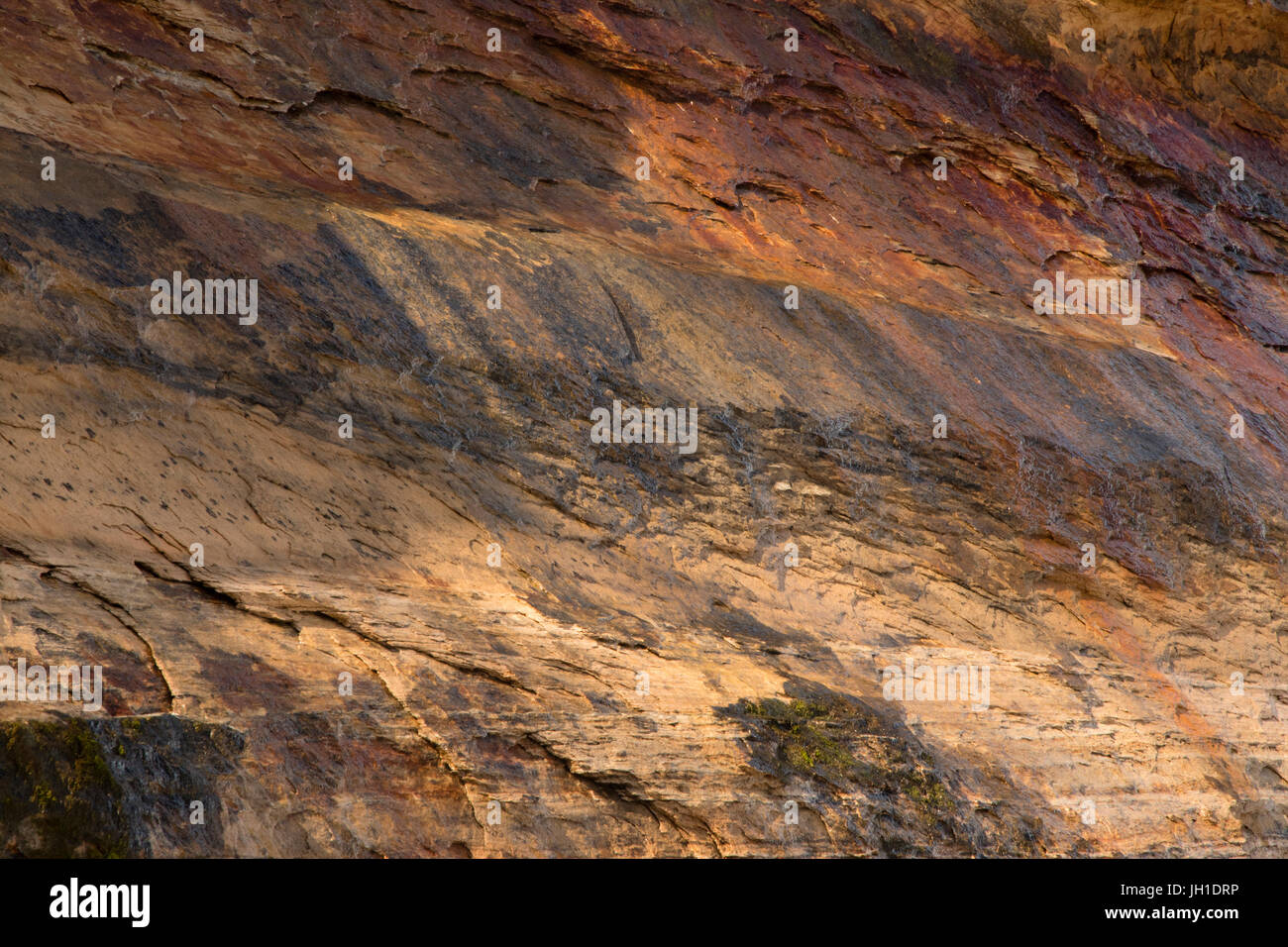 Mineral Stained Rock Face at Pictured Rocks National Lakeshore in