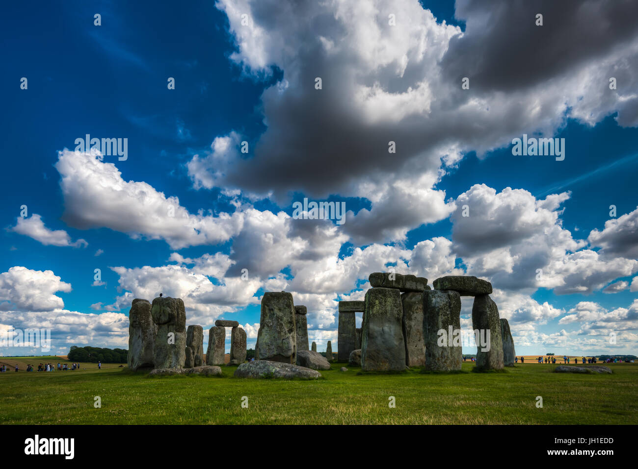 Stonehenge, Wiltshire, United Kingdom.The site and its surroundings were added to UNESCO's list of World Heritage Sites in 1986. Stock Photo