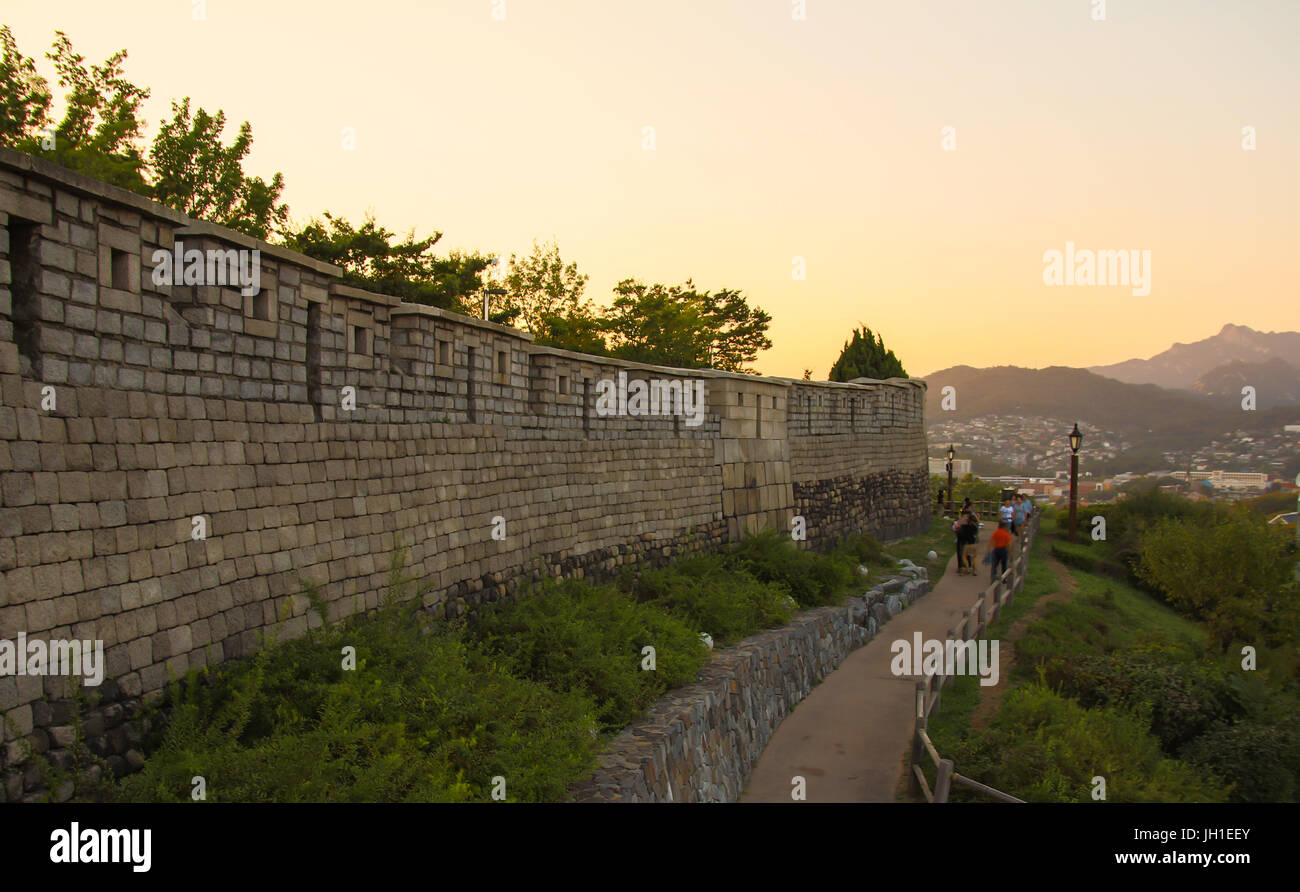 Hanyangdoseong, a fortress wall in Seoul city in Korea. It was the